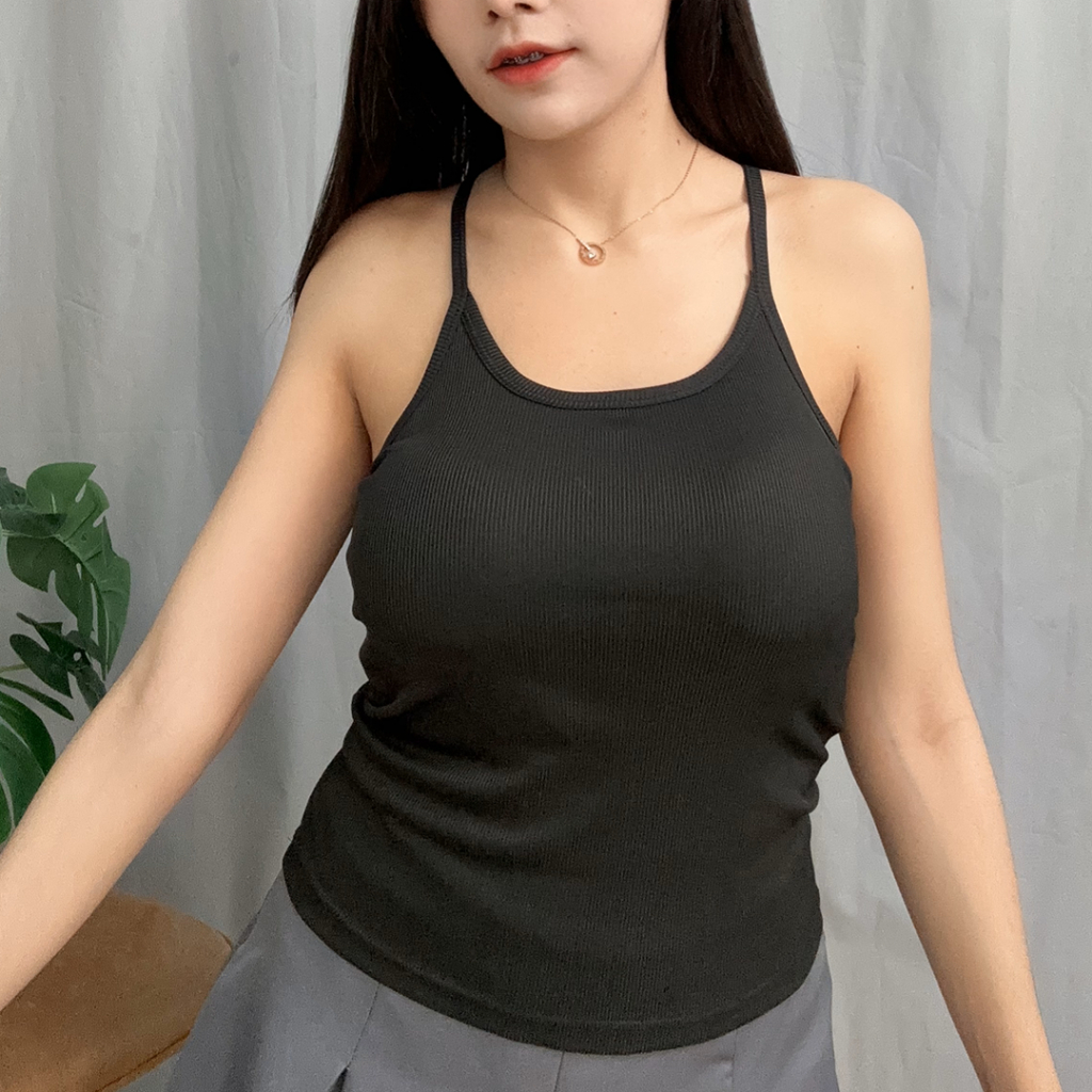 T5# เสื้อสายเดี่ยวผู้หญิง แขนกุด ผ้านิ่ม น่ารัก ประดับลูกไม้ด้านหลัง ขนาด S-3XL ราคา ถูกที่สุด ดีลบีเคเค แกลเลอรีภาพที่ 5