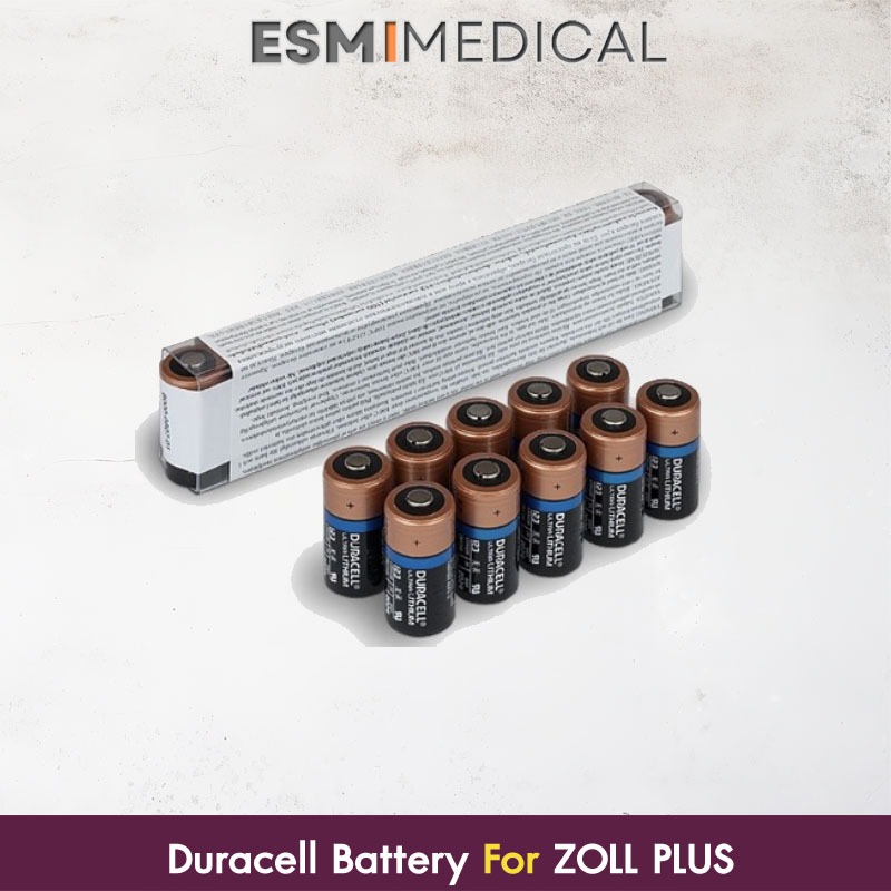 ถ่าน AED Zoll Plus Duracell 123A,ถ่านเครื่อง AED เครื่องกระตุกหัวใจอัตโนมัติ Duracell CR123A, DL123 