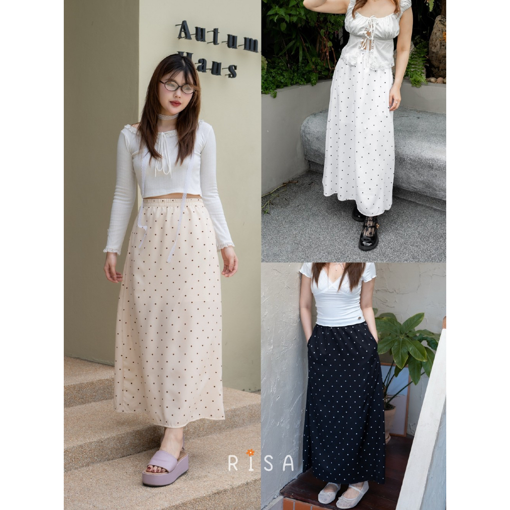 Risa Polky Skirt กระโปรงลายจุด