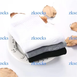 ZKSOCKS 1แพค=20คู่ ถุงเท้านักเรียนคุณภาพดี แพคกิ้งเดี่ยว พร้อมส่ง🚚ขาว/ดำ/เทา