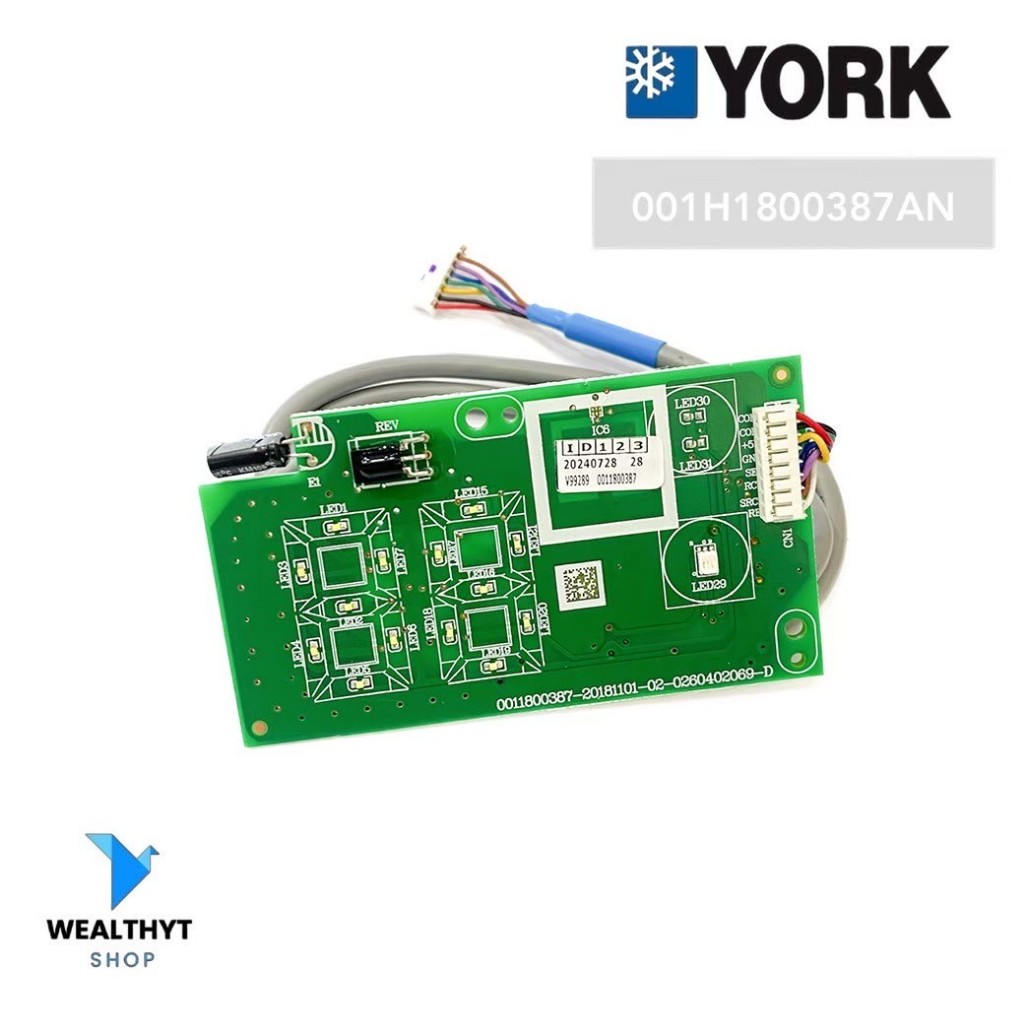 001H1800387AN แผงรับสัญญาณรีโมทแอร์ YORK แผงไฟแสดงผลการทำงาน แอร์ยอร์ค (Display) รุ่น YFHFZC012BAEFA, YFHFXC012BAEFA
