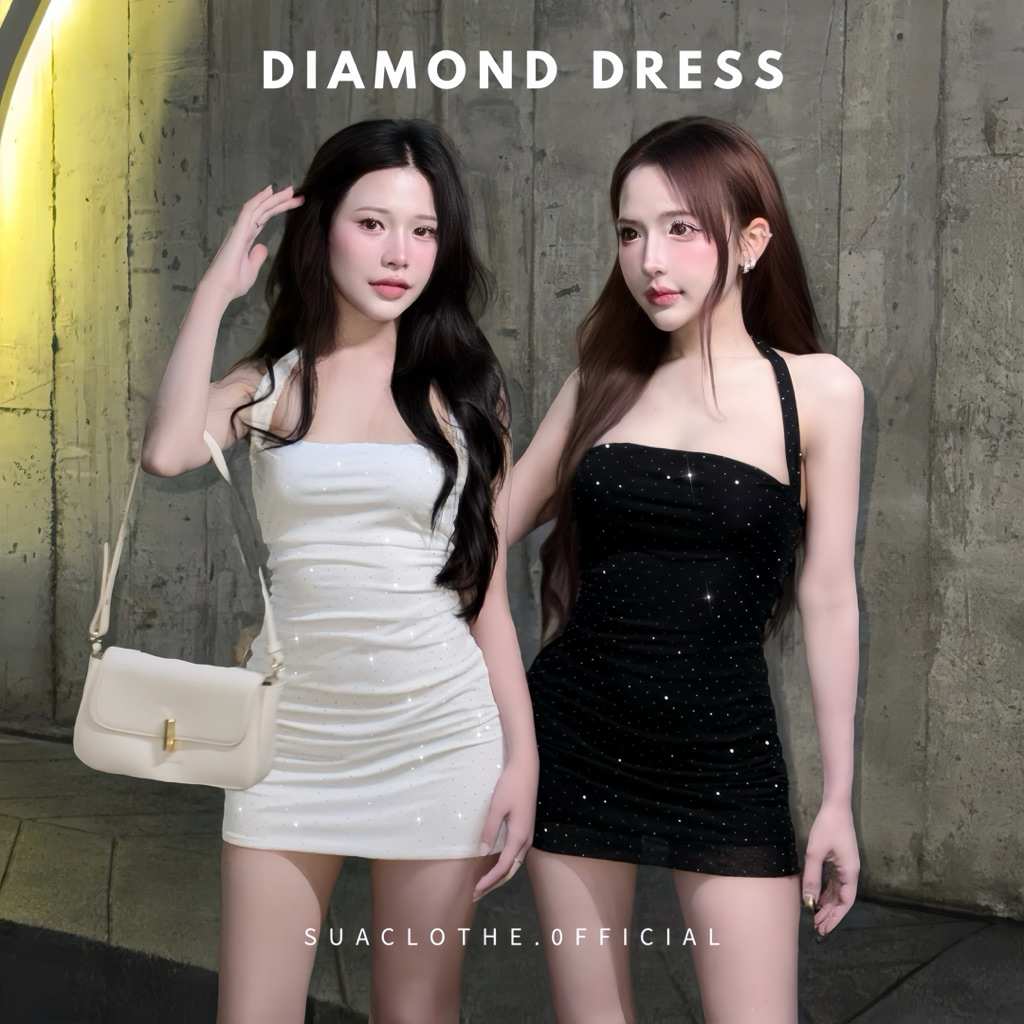 ‼️ส่งไวมีส่งด่วน‼️[SUACLOTHE] Diamond Dress ชุดเพชร ชุดเดรสเพชรวิ้งๆ พร้อมส่งจากไทย