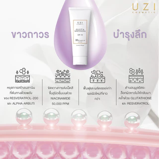 โลชั่นโทนอัพ ผิวไบร์ท กันแดด UZI Gluta Whitening SPF50 10X Tone Up Lotion | โลชั่นผิวขาว โทนอัพ กันแดด ครีมผิวขาว บำรุง