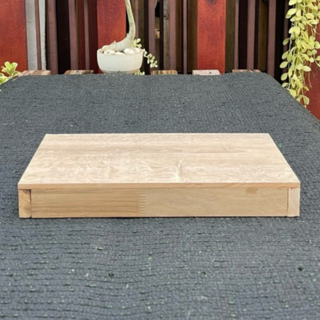 กระบะไม้กระถินผสมกระเบื้องยาง วางทีวี คอม ที่วางของ18x39.5x5 cm.