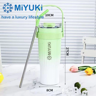 MiYUKi แก้วเก็บความเย็น ขนาดใหญ่40oz ถังด้านในทำจากสแตนเลส 304 สวยงาม มีหูหิ้ว 1200ml