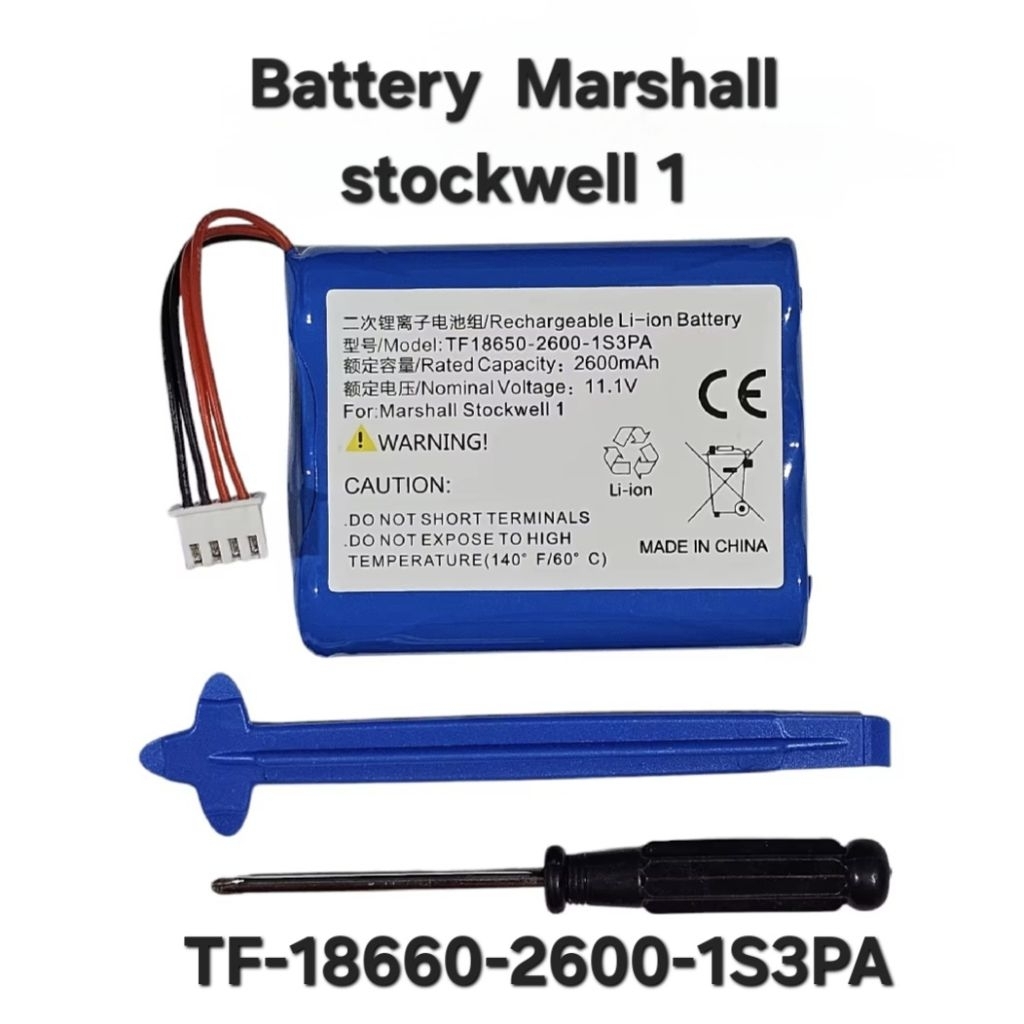 MARSHALL Stockwell 1 TF18650-2600-1S3PA 11.1V  Stockwell I 2600mAh 4สาย Bluetooth Battery  มีของแถม 