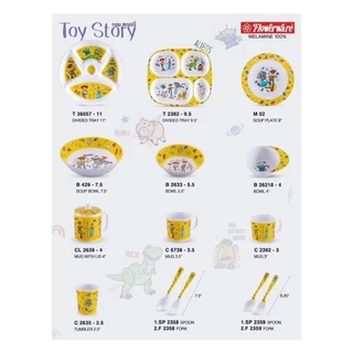 ทอยสตอรี่ (Toy Story) จานชามเมลามีน ถาดหลุมเด็ก แก้วน้ำ ช้อนส้อมลายลิขสิทธิ์แท้ 100%