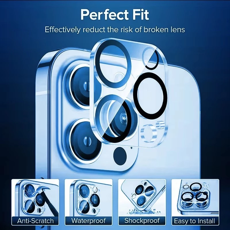 KONG ฟิล์มกระจกเลนส์กล้องสำหรับ สำหรั สำหรับ iPhone 17Air/16E Pro Max/15/Plus 14 13 12 11 12 miniนิรภัยใสฟิล์มกันรอยกล้อ thumbnail 3