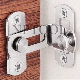 NP-180 สลักกลอนบานเลื่อน แบบสเตนเลส งอ 90 องศา บาง มีรูหูล็อ…