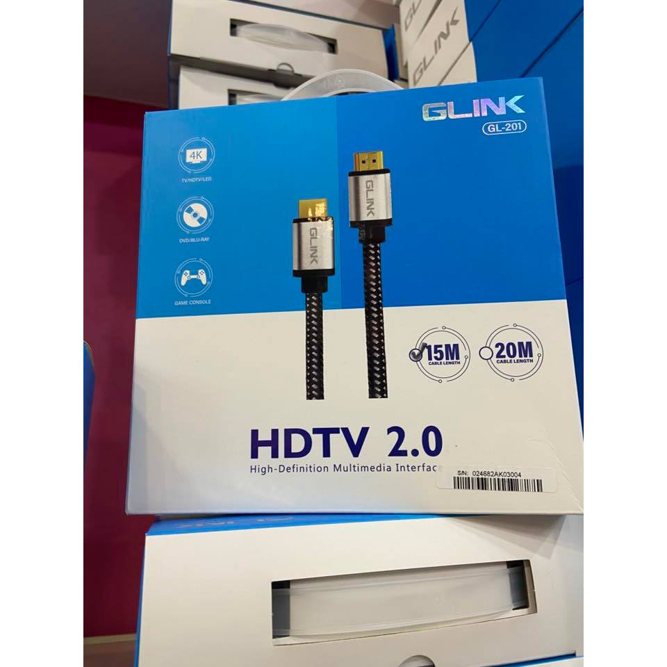 ส่งจากไทย สาย HDMI to HDMI 15ม. Glink GL201 GL-201 G-LINK HDTV 2.0 HIGH-Definition Multimedia Interf