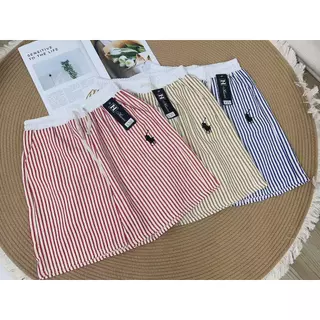 🎀พร้อมส่ง 🎀กางเกงขายาวPolo ผ้านิ่มใส่สบาย ฟรีไซส์ เอวยางยืด โปโล ใส่สบาย กางเกงแฟชั่นลายทาง