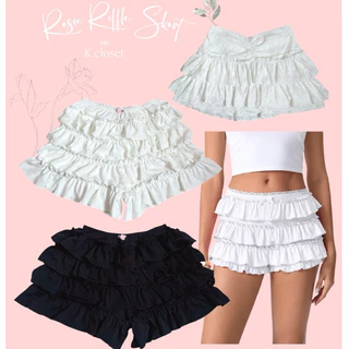 “Rosie Ruffle Skort” กางเกงกระโปรง ระบาย4 ชั้นแต่งลูกไม้งานน่ารัก งานฮิต เสื้อผ้าผู้หญิง
