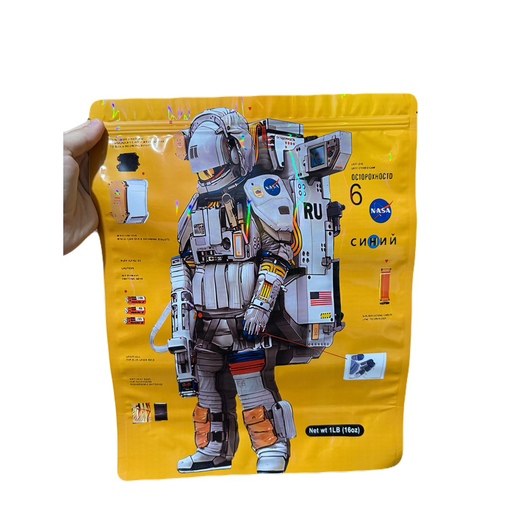 Nasa Astronaut Mylar zip bag size 454 grams / 1 lb