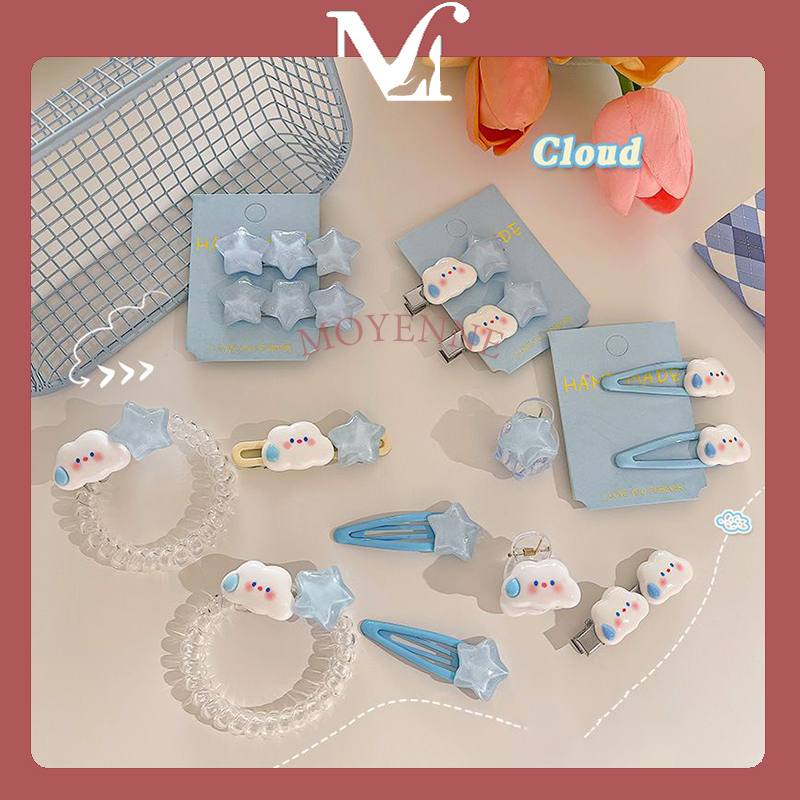 [จัดส่งในกทม] แฟชั่นเกาหลี 2PC การ์ตูนเมฆ กิ๊บติดผม น่ารัก เด็กผู้หญิง เครื่องประดับแฟชั่น 2025NEW