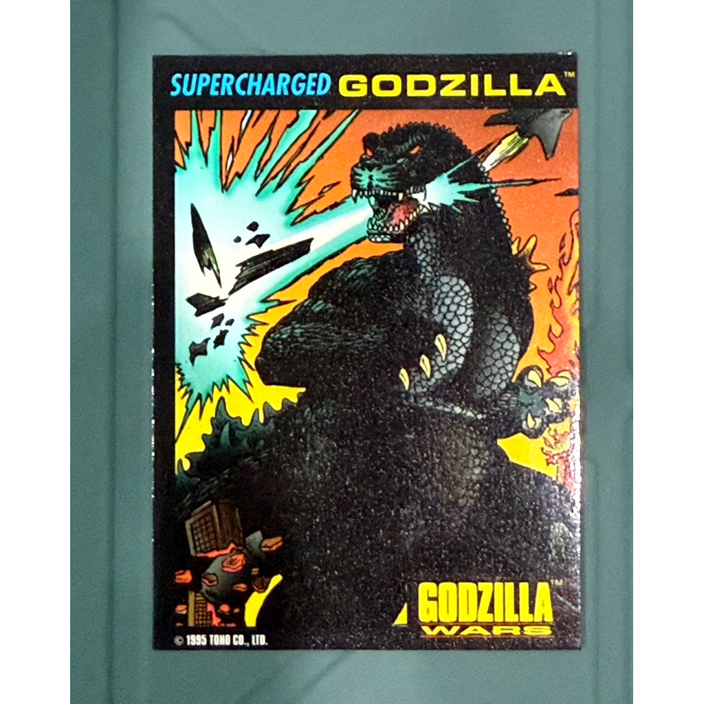 GODZILLA WARS CARD #16 Supercharged Godzilla TRENDMASTERS TOY INSERT CARD TOHO 1995