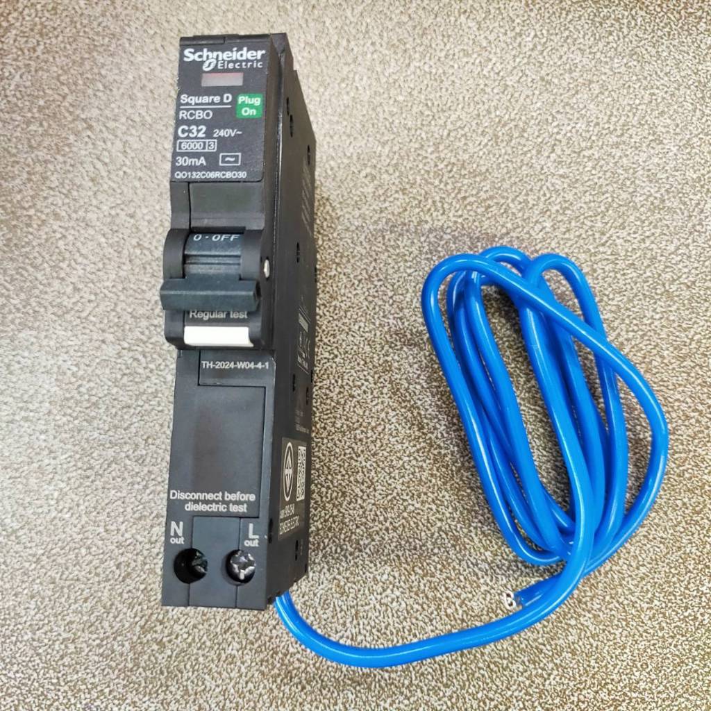 เซอร์กิตเบรกเกอร์ กันดูด 32A 30mA 6kA QO132C06RCBO30