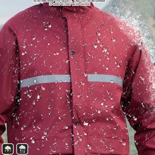 ชุดกันฝน เสื้อกันฝนมอเตอร์ไซค์ เสื้อกันฝนได้ครบเซ็ต เสื้อ+กางเกง Waterproof Rain Suit เสื้อกันฝนแบบพกพาผู้ใหญ