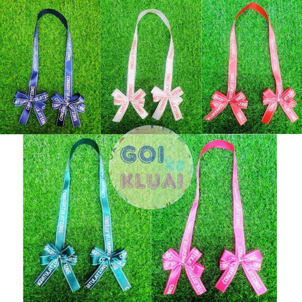 พร้อมส่ง สายคล้องพวงมาลัย congratulation สายเงิน สายพวงมาลัยสำเร็จรูป