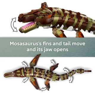 LEGO Jurassic World 76974 Brick-Built Mosasaurus Boat Mission (858pcs.), Building Blocks, Kids Toy