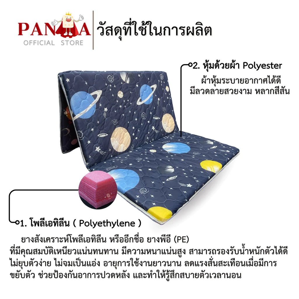 ที่นอนปิคนิคสามพับ พับได้ V.2 ความหนา 1.7 นิ้ว thumbnail 4
