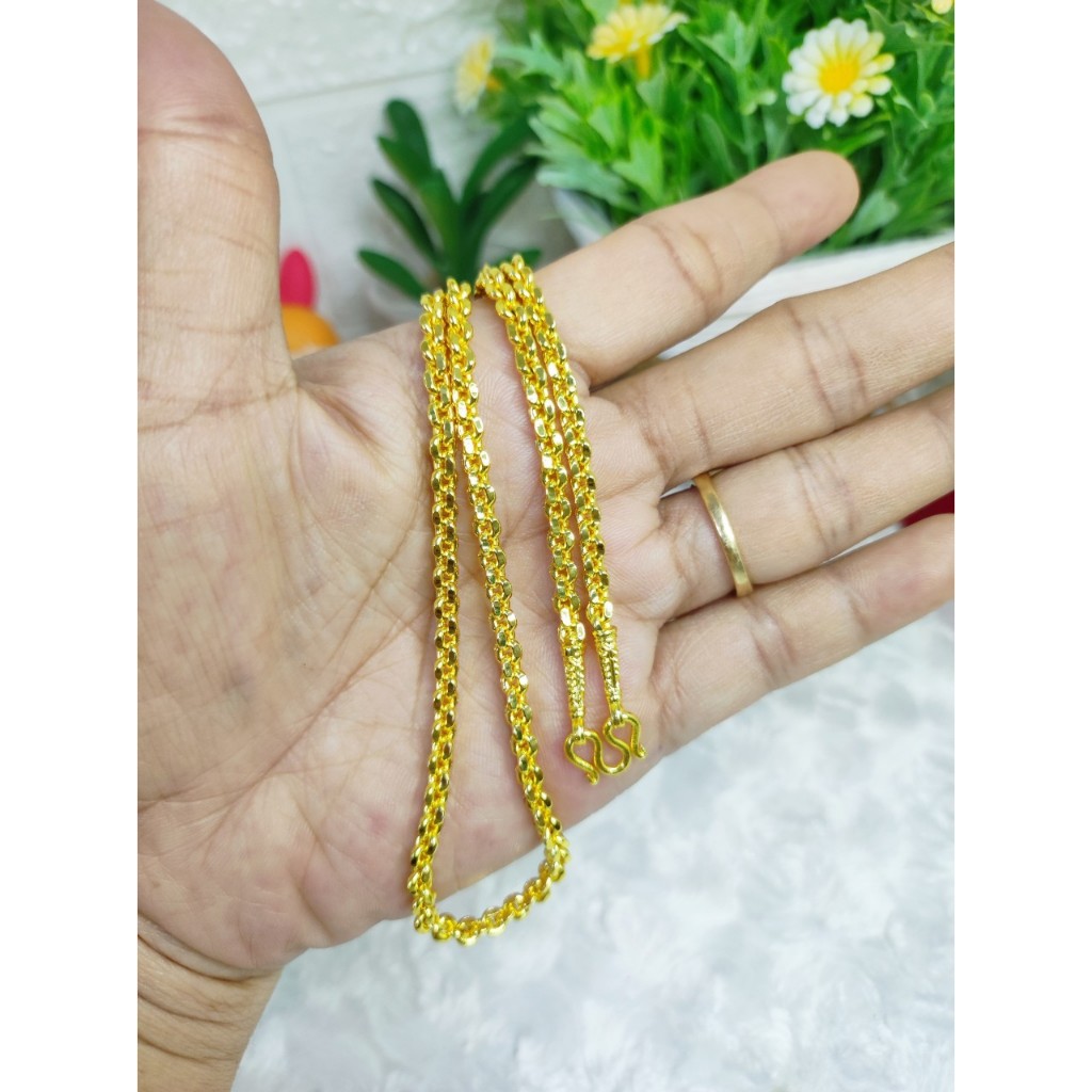 C32สร้อยคอลายคอตกิตตันแน่นหนัก1บาท ฟรีตะขอปั้มเพิ่ม1ชิ้น งานสวยเหมือนจริง