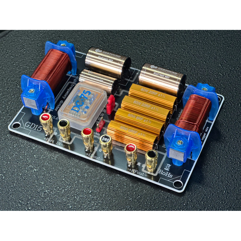Passive Crossover Network GD15 แยกเสียงกลางแหลม 2-Way 500w สำหรับตู้ลำโพงกลางแจ้งเสียงดี