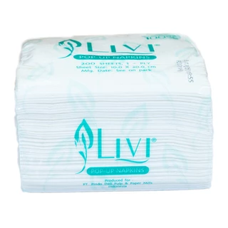 (ยกลัง) Livi กระดาษเช็ดปากป๊อปอัพ หนา 1 ชั้น 200 แผ่น จำนวน 60 แพ็ค/ลัง