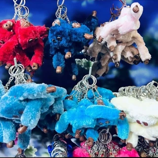 🔥พวงกุญแจกอริลลาตัวใหม่ ขนฟูฟูห้อยกระดิ่ง 10สี Gorilla keychain for bags and keys DXX