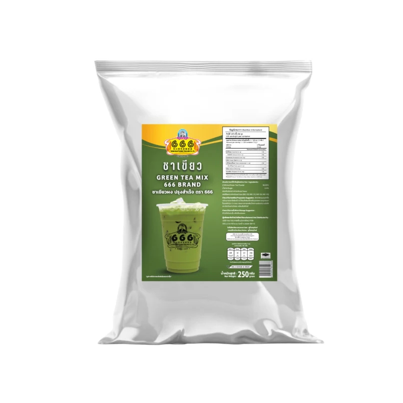 666 ชาเขียวผง สูตรปรุงสำเร็จ ขนาด 250 กรัม