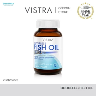 VISTRA ODORLESS FISH OIL 1000 MG (BOT-45 CAPS)-วิสทร้า โอเดอร์เลส ฟิชออยด์1000 มก.กลิ่นเปปเปอร์มินต์