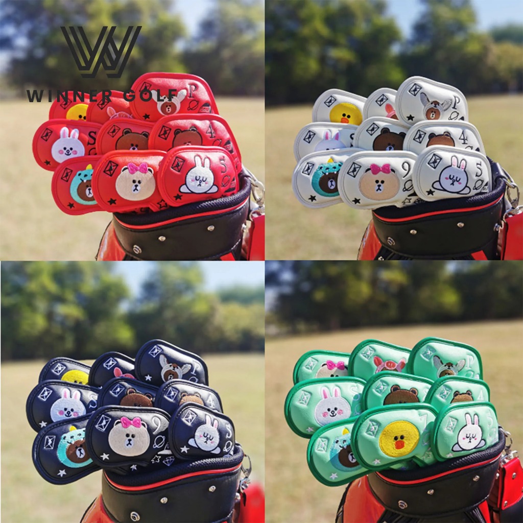 WinnerGolf ปลอกหุ้มหัวไม้กอล์ฟ Cover Iron set ลาย line friend แบบแม่เหล็ก ทนทาน ผลิตจากวัสดุอย่างดี รหัสสินค้า GT001