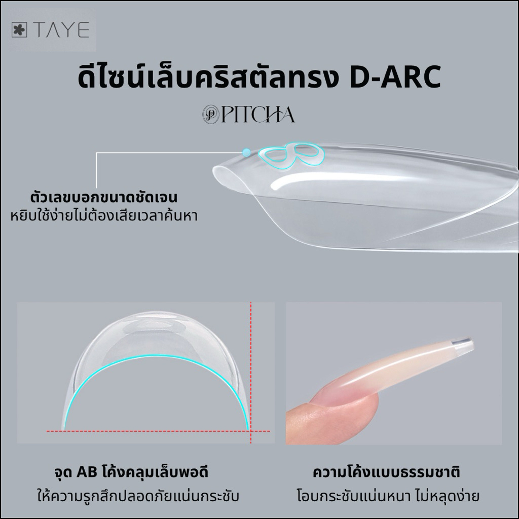 🔥 TAYE ดูโอฟอร์มต่อเล็บใส 3 ทรงฮิต | เล็บเป๊ะไว ไม่ต้องปั้น ไม่ต้องตะไบ - รูปที่ 2
