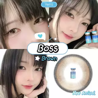 🔥คอนแทคเลนส์✨ขนาดกลาง✨Boss ( ilens )✨Brown/Gray