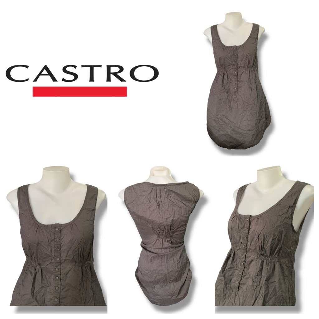 Castro ( GC342 ) เดรสสั้น กล้าม/แขนกุด สีเทา คอยู Eur42 พร้อมส่ง