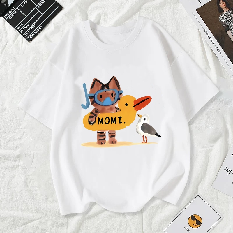 เสื้อยืดผู้หญิงแฟชั่นสาวลายการ์ตูนน่ารักฤดูร้อนเสื้อผ้าแฟชั่นส่วนเกาหลีสวมใส่สบายมาก#A197 - รูปที่ 7