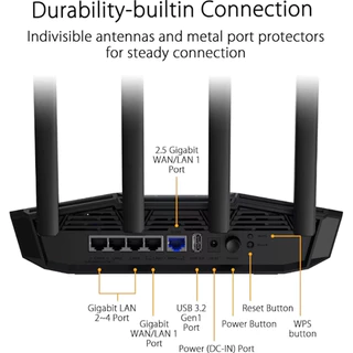 ROUTER (เราเตอร์) ASUS (TUF-BE3600) TUF GAMING BE3600 WiFi 7 ความเร็วสูงสุด 3600 Mbps รองรับ AiMesh