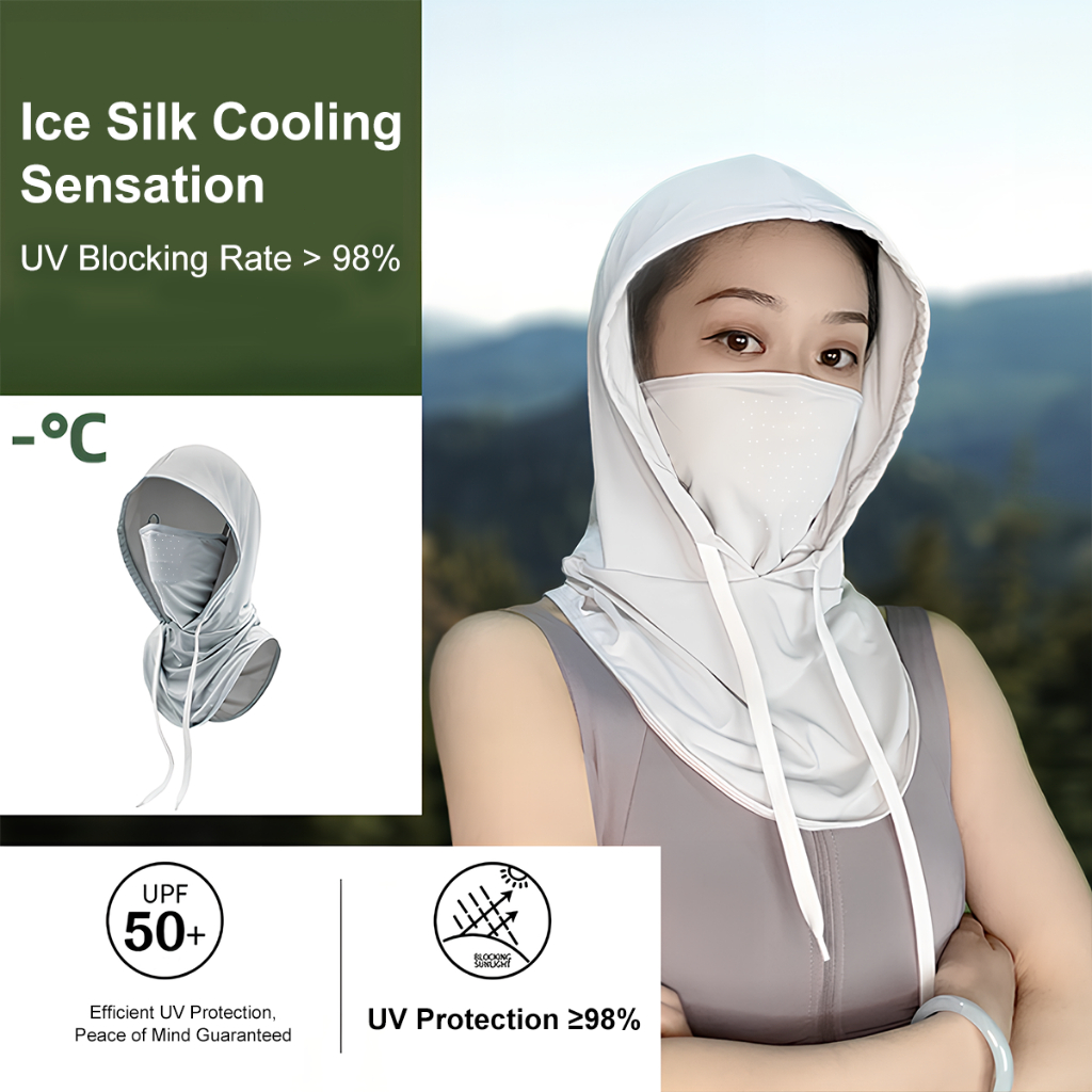 SOLOEVERหน้ากากป้องกันรังสียูวี หน้ากากป้องกันแสงแดด 3in1 UPF50+ เย็น ระบายอากาศ