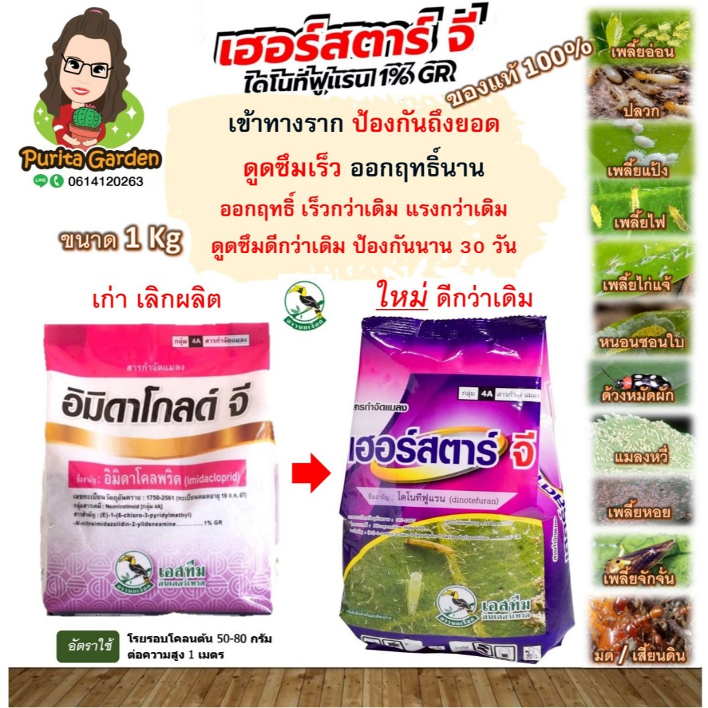 อิมิดาโกลด์ จี เฮอร์ สตาร์จี ขนาด 1 Kg สารจำกัดแมลง ใช้ง่าย ป้องกันแมลงได้หลายชนิดของแท้ 100%