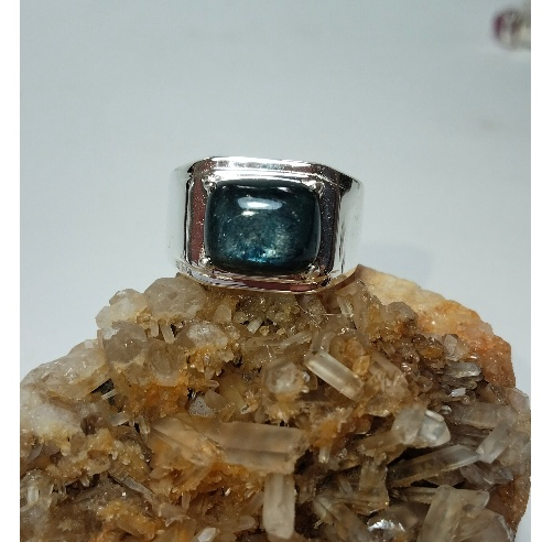 T37แหวนเงินแท้ พลอยแซฟไฟร์แท้พร้อมส่ง