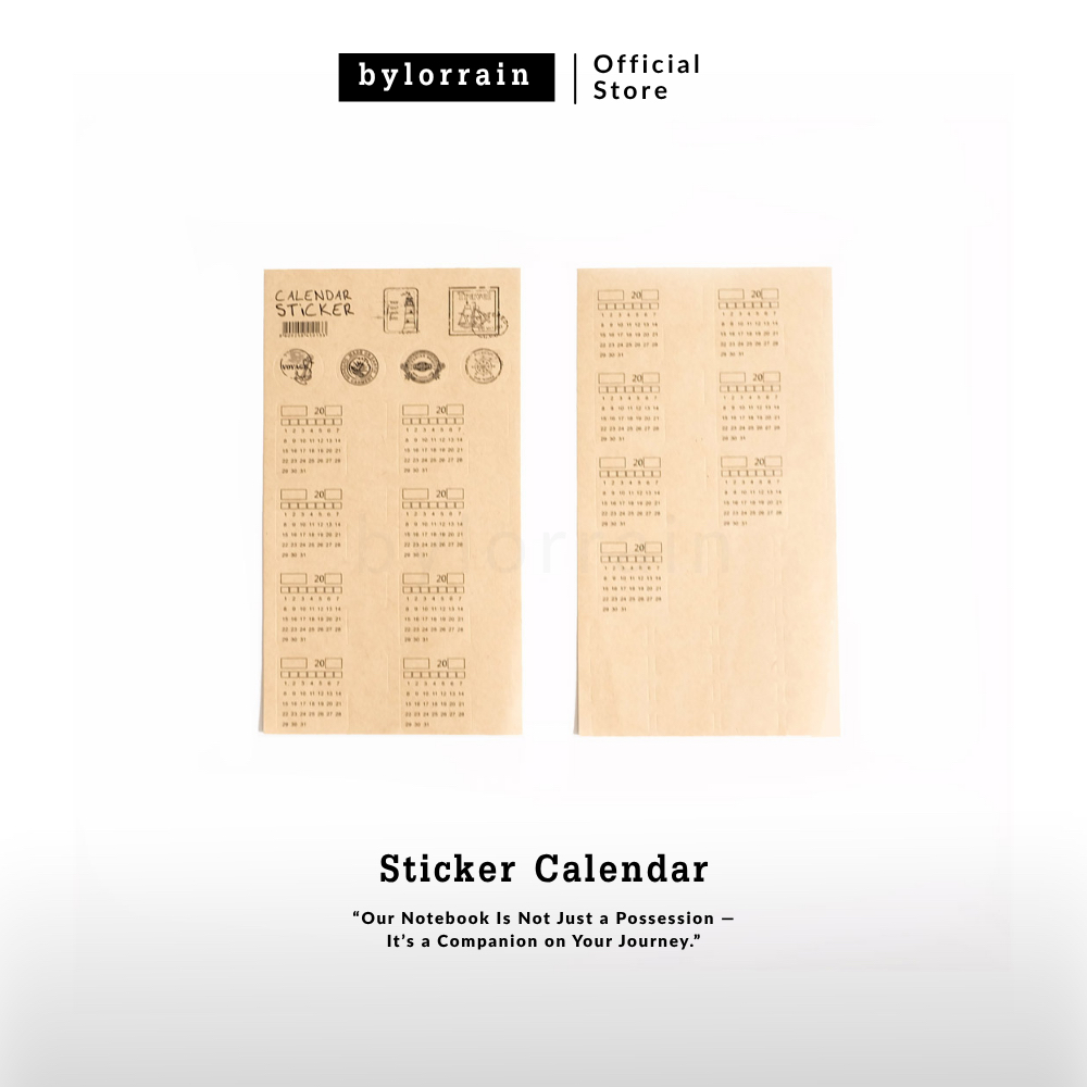สติ๊กเกอร์รายเดือนติดขอบสมุด ไม่จำกัดปี : Sticker Calendar (No Limit Year)