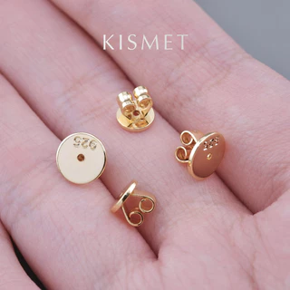 Kismet - Round Pad แป้นต่างหูโลหะ วงกลม ขนาด 6-8 มิล สีทอง (Gold) วัสดุโลหะ Silver Alloy ชุบทองคำขาวโรเดียม | KM009-GD