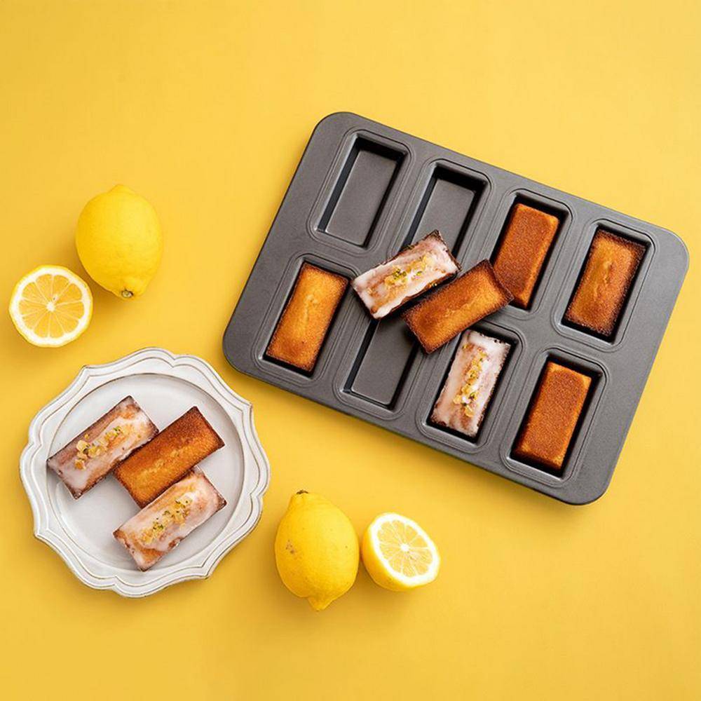 ถาดอบขนมเค้ก อบคุกกี้เฟอร์นันนวัวร์(Fernanxue Baking Pan) แม่พิมพ์ขนมรูปสี่เหลี่ยมผืนผ้า  8 หลุม เคลือบ Non-stick สีดำ