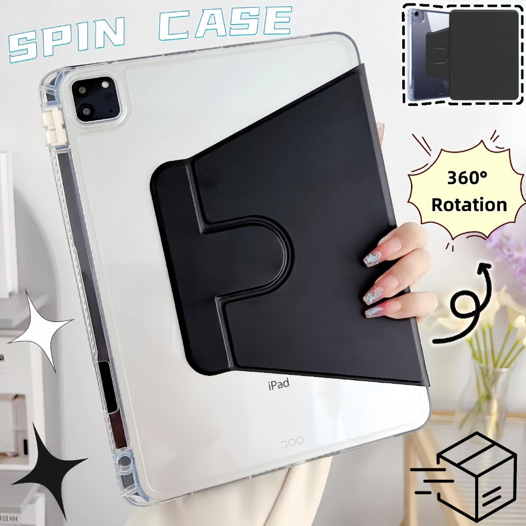 เคสไอเเพด 720°rotation พร้อมถาดใส่ปากกา วัสดุอะคริลิค for ipad case gen11 A16/10 Air11 2024/25 6 Air5/Air4 10.9 gen7/8/9