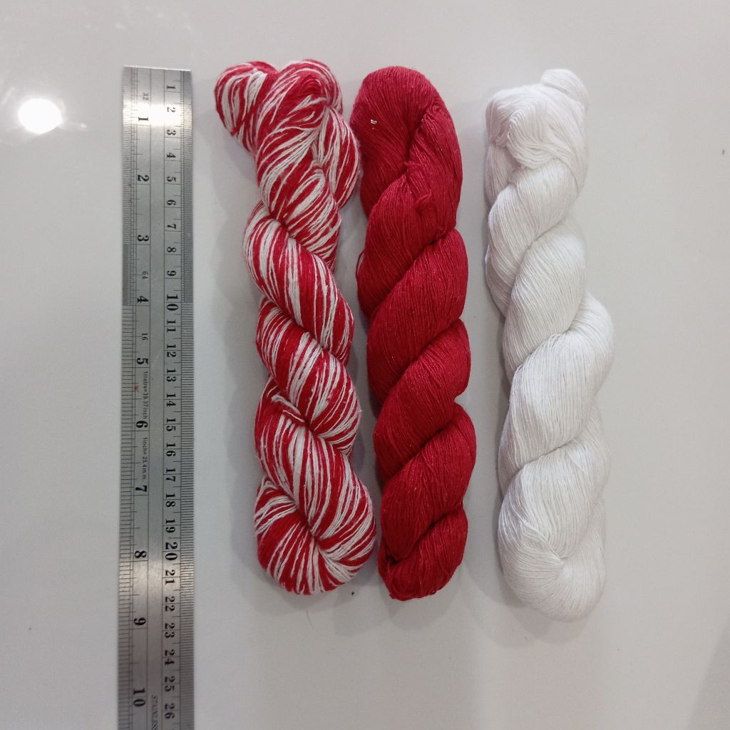 ด้ายดิบ สีขาวแดง ด้ายทำสายสิญจน์ ด้ายมงคล ไหมผูกข้อมือ - รูปที่ 3