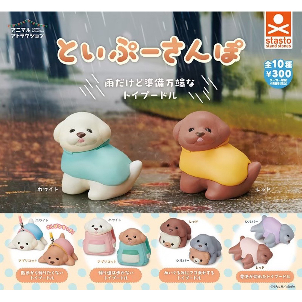 📌สินค้าเข้าใหม่ 🅟🅕 กาชาปองน้องหมาพุดเดิ้ลทอยหลากหลายอิริยาบถ Walking with Toy Poodle Animal Attraction gashapon