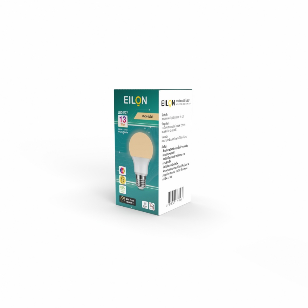 EILON หลอด LED Bulb 13W ขั้ว E27 รุ่น A60 แสงวอร์มไวท์