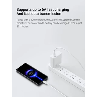 Xiaomi Type-C Charger Cable สายชาร์จข้อมูลเร็ว 6A Type-C กำลังไฟสูง 100 ซม. ถ่ายโอนข้อมูลเร็ว
