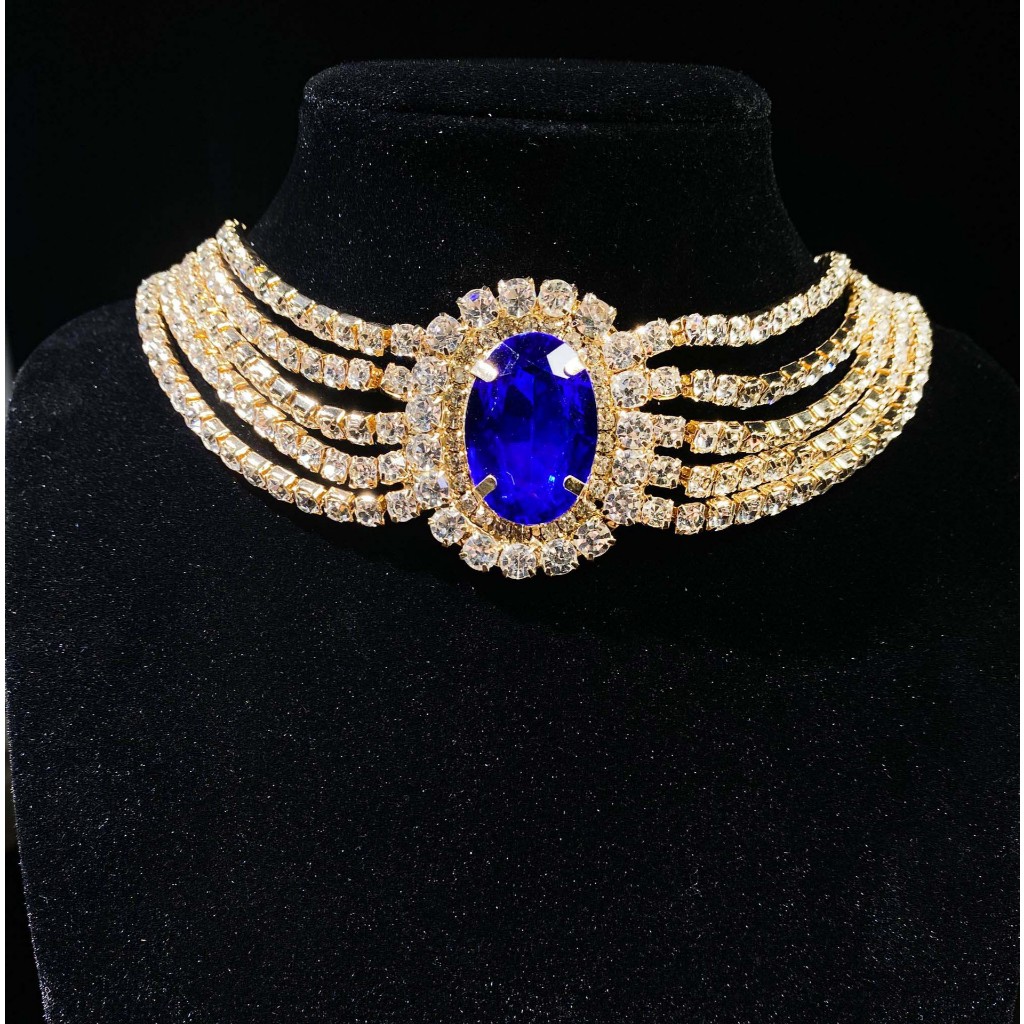 สร้อยคอ จี้รูปวงรีห้าแถว ประดับเพชร สไตล์ยุโรป และอเมริกา ระดับไฮเอนด์ พร้อมส่ง - รูปที่ 2