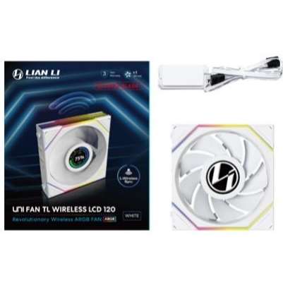 LIAN LI REVERSE UNI TL120 WIRELESS LCD SINGLE FAN WHITE 120MM