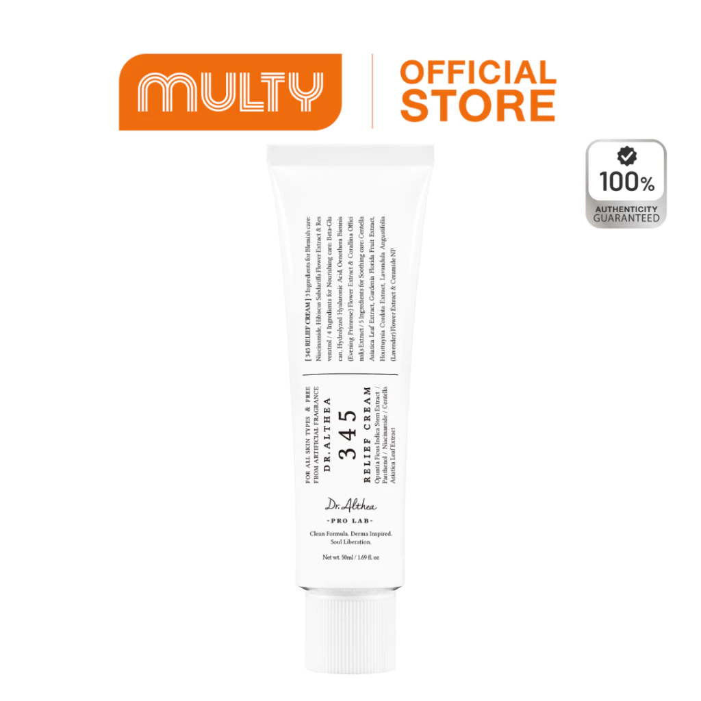 Dr.Althea 345 Relief Cream 50 ml.ครีมดูแลปัญหาผิวอักเสบจากสิวโดยเฉพาะ Resveratrol Post Acne ผิวอิ่มฟู